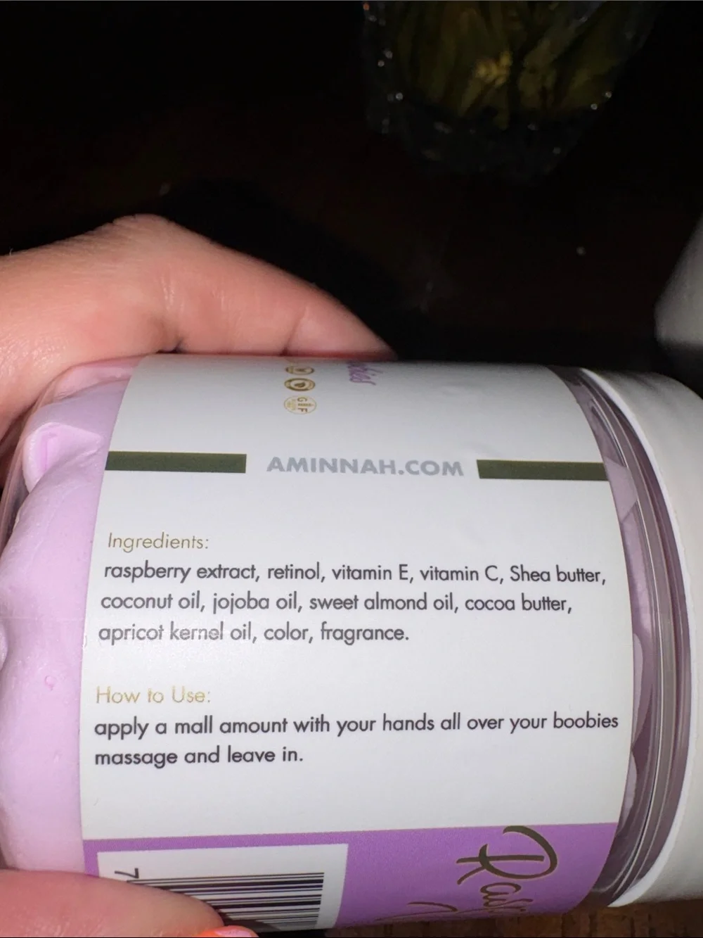 AMINNAH Peach Booty Butt Butter & Raspberry Vanilla Boobs Butter  NWT